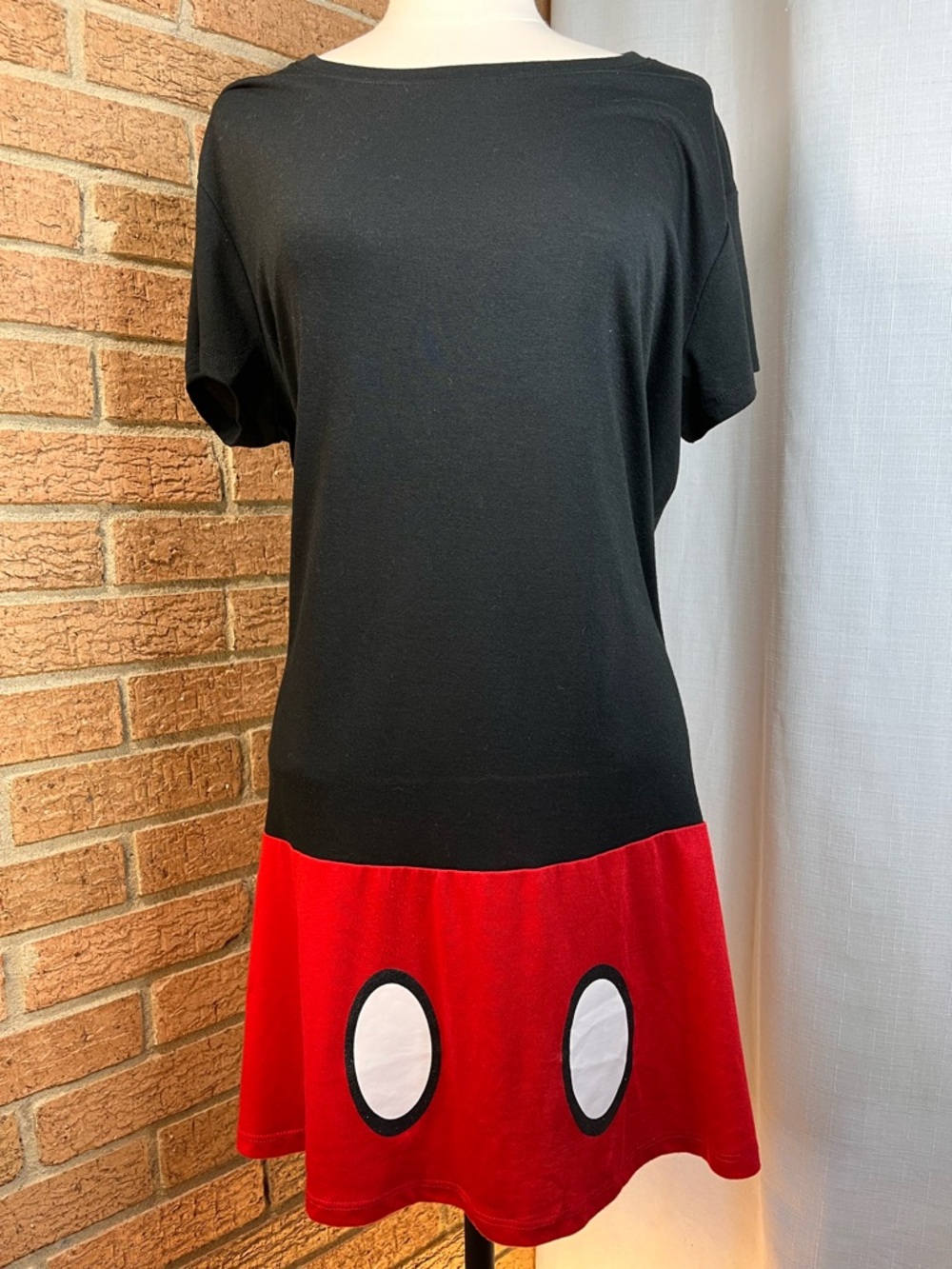 Disney Parks Minnie Mouse T Shirt Dress XL Red Black Park Outfit